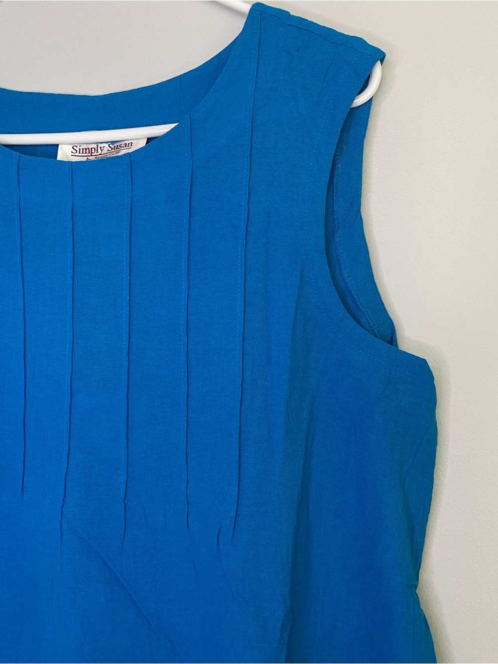 Simply Susan Blue Sleeveless Tie Back 100% Cotton Dress NWT - Picture 5 of 8